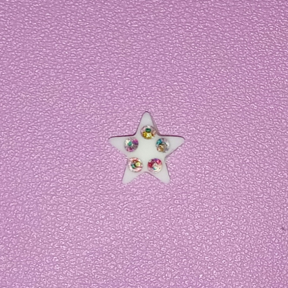 10pcs 3D Nail Charms Matte White With Rhinestone Large Stars -Made ForAll Length